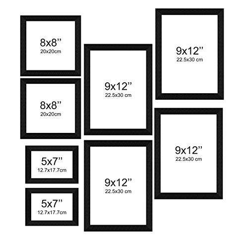 E Deals Set of 8 Collage Synthetic Framed with Acrylic Glass Photo Frame (9 inch X 12 Inch - 4, 8 Inch X 8 Inch - 2, 5 Inch X 7 Inch - 2) PF-117 5