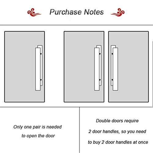LHL-DD Door Handle, Barn Door Glass Doors Handles Alloy Handle Home Hotel Push H-Shape Pull Stainless Steel Handle Push Hardware Handles 30cm(11.8in) 4