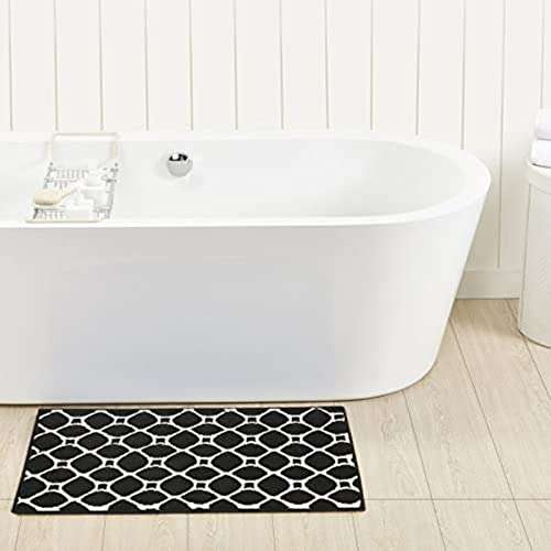 95 Threads Soft Microfiber Bathmats for Floor Fast Dry Water Absorbent Anti-Slip Soft Bath Mat Micro Knitted Bath Trellis for Home / Bathroom (17x24) 2