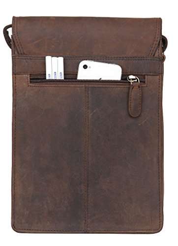 Leaderachi Men's Muskat Hunter Leather Crossbody Messenger Bag - Ligura 4