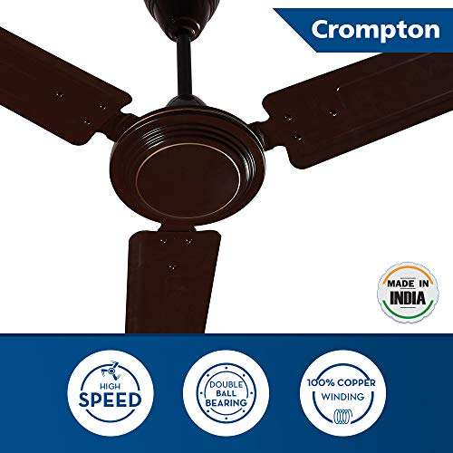 Crompton Hill Briz 1200 mm (48 inch) High Speed Ceiling Fan (Brown) 4