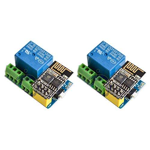 DEVMO 2PCS ESP8266 ESP-01S Wireless WiFi Transceiver Relay Module Compatible with Ar-duino Smart Home Remote Control Unlock Set 3