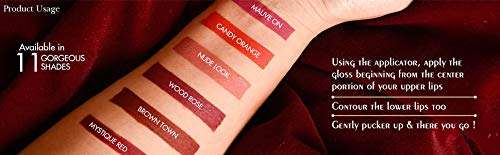 COLORESSENCE Semi Matte Liquid Lipstick, Non Sticky Highly Pigmented Silky Finish Waterproof Long Lasting Lip Color - Sizzling 4