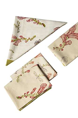 Contrast Living Bhim Hand Block Printed Kitchen Towel / Dish Towel / Hand Towel Multi Color Set of 3 Pcs 4