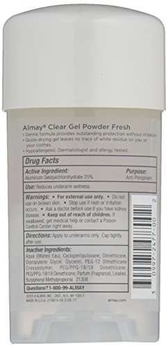 Almay Clear Gel, Anti-Perspirant & Deodorant, Powder Fresh, 2.25-Ounce Stick (Pack of 6) 3