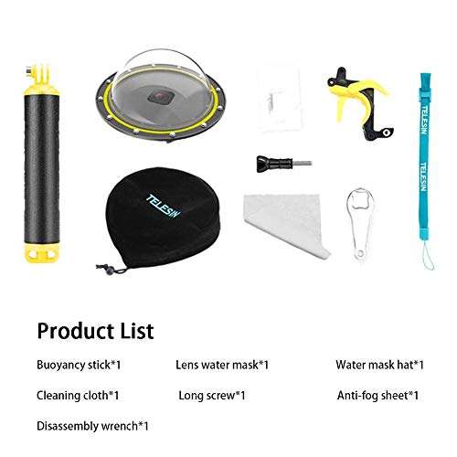 N-brand Transparent Camera Cover for Hero8 Diving Mask Dome Water Sunshade Underwater Impact Protection Bullet with Waterproof Case 3