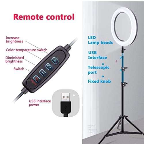 YXCKG 14 Selfie Ring Light with Tripod Stand, 210cm|160cm Telescopic Phone Holder with LED Ringlight for YouTube Video/Photography (Color : Type B, Size : 14in) 4