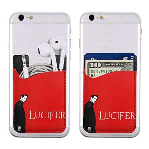 Lu-Cifer Cell Phone Card Holder Stick-On Id Credit Card Wallet Phones Case Pouch Sleeve Pocket for Many Smartphones 5