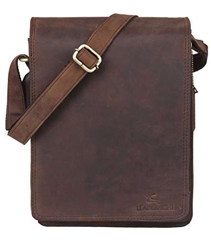Leaderachi Men's Muskat Hunter Leather Crossbody Messenger Bag - Ligura 2