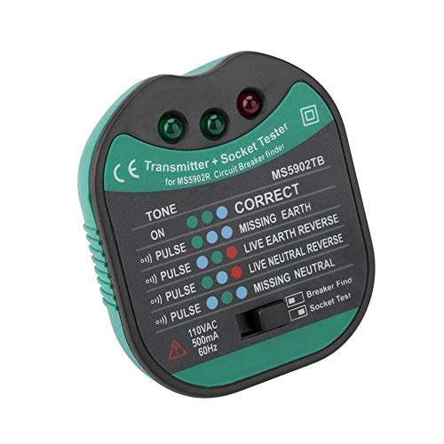 MASTECH MS5902 Automatic Circuit Breaker Fuse Finder US/EU Plug Socket Tester Outlet Tester (US) 4