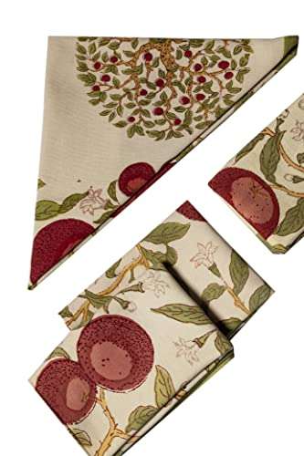Contrast Living Rubina Hand Block Printed Kitchen Towel / Dish Towel / Hand Towel Multi Color Set of 3 Pcs 4