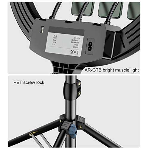 Ljings 18 Selfie Ring Light LED,with Tripod Stand Cell Phone Holder and Remote Control,Dimmable Beauty Ringlight for Photography Makeup Live Streaming,2.5m,kit 1 5