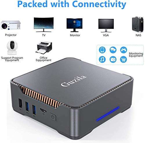 GUZILA Mini PC Windows 10 Pro(64-bit) with Intel Celeron J3455 (up to 2.3GHz),8GB DDR3 120GB SSD Micro Desktop Computer Support 2.4G/5.0G WiFi,Bluetooth 4.2 & 4K HD 5