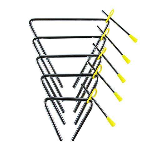 Cuteam Triangle Musical Toy, Children Triangle Steel Beating Percussion Musical Instrument Kids Education Toy Black 10 3