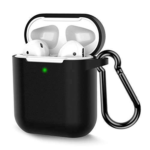 Coffea Protective Silicone Case with Keychain for Apple AirPods 2 (Black) 2
