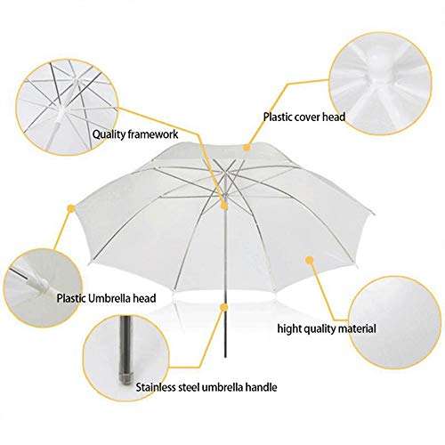 KNDJSPR 34 inch Studio Soft Umbrella, White Transparent Soft Fabric, Package Includes Soft Umbrella + D-Shaped lamp Holder + Folding lamp Holder 3