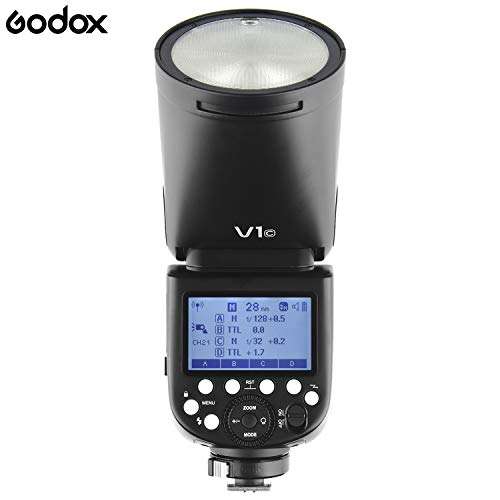Godox V1-C Flash Speedlite for Canon DSLR Cameras, 2600mAh Lithimu Battery, 76Ws 2.4G TTL Round Head Flash Speedlight, 1/8000 HSS, 480 Full Power Shots, 10 Level LED Modeling Lamp 5