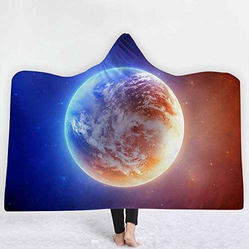 Cozy Universe Galaxy Winter Warm Bath Cloak Flannel Wearable Children Adult Throw Printed Hooded Blanket Warm ( Color : 14 , Size : 130150 ) 5