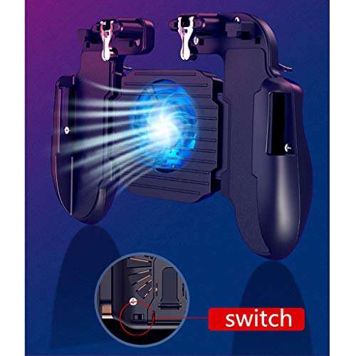 Ikevan_ Mobile Game Controller 4in1 Gamepad Shoot Aim Trigger Phone Cooling For HTC PUBG Nokia 3