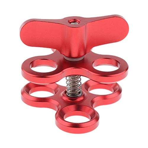 D DOLITY 1Inch Standard Ball Clamp with Cut Outs for The 1inch Ball Underwater Light Arm System Red 3
