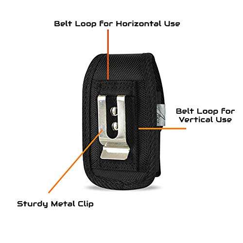 Agoz Zebra Symbol CS4070 CS3000 EC30 Companion Scanner, Pocket Barcode Scanner Holster, Handheld Mobile Computer Carrying Case, Heavy Duty Rugged Vertical Pouch Cover with Strong Metal Clip Belt Loops 3