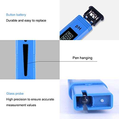 KANJJ-YU Water Quality Tester Protable LCD Digital PH Meter Pen of Tester Aquarium Pool Water Tester 5