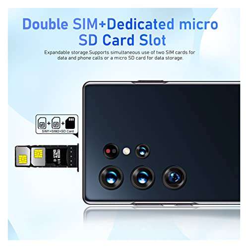 GUOFENG 7.3 inch Unlocked Smartphone Dual Cards RAM 8GB ROM 512GB Unlocked Cell Phones with 7300mAh Battery Support WiFi Face Recognition (Color : Green) 6