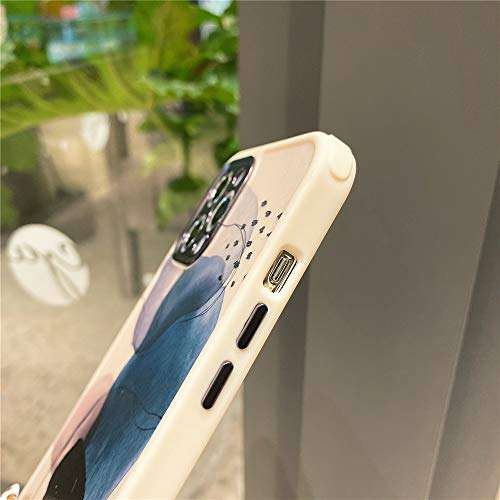 Water Color Blue Soft Case for Apple iPhone 12 Pro Max 6.7 inch Fashion Cute Design with Plating Camera Protection Lid Shockproof Corner Bumper Protective Cover for iPhone 12 Pro Max Cases 4