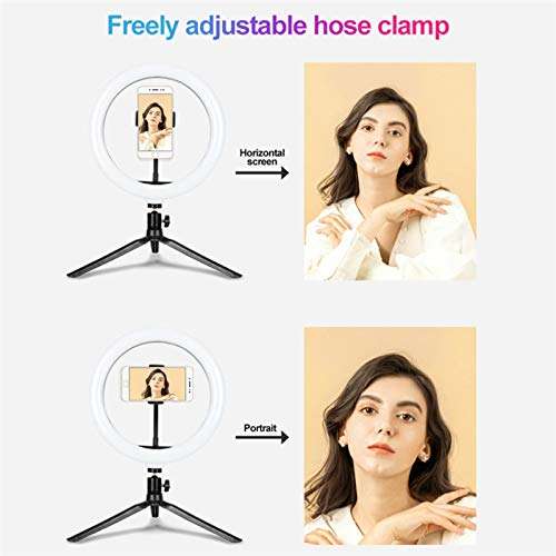Ring Light Tripod Studio Ring Lamps Dimmable Big Stand 10inch RGB Selfie LED Selfie Light for YouTube Tiktok Makeup Ringlight-Style 1 3