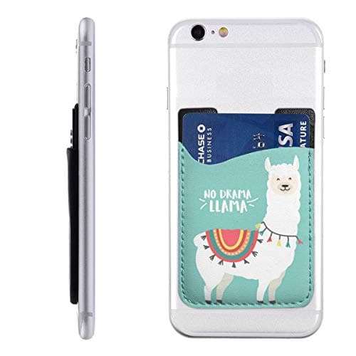 No Drama Llama Phone Card Holder, Stick-on ID Credit Card Wallet Phone Case Pouch Sleeve Pocket for iPhone, Android and All Smartphones 2