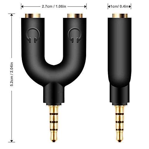 Sharp Choice 3.5 mm Audio Stereo Y Splitter Adapter, Earphone Splitter Male to 2 Port Female for Earphone, Adapter for Smartphone, Tablets, MP3 Players (Multi Colour) 3