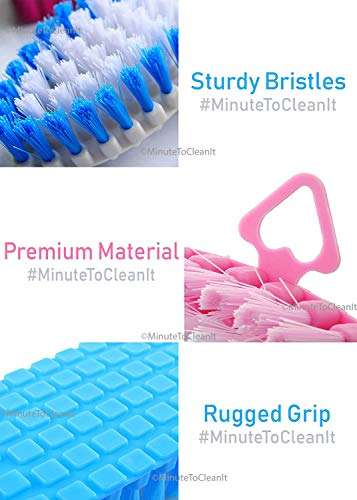 MinuteToCleanIt Plastic Flexible Cleaning Brush for Home, Kitchen and Bathroom (Small, Multicolour) (6) 3
