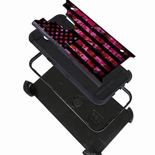 DALUX Armor Hybrid Kickstand Holster Phone Case Compatible with LG K51 / Reflect - Pink Camo US Flag 4