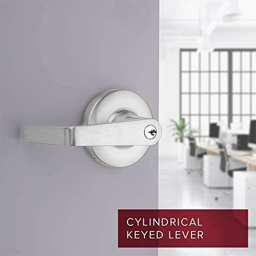 Tell LC2481CTL 26D 234 T SCC HD Satin Chrome Entry Lever, Grade 2 6