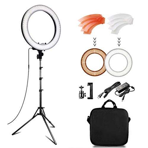 YZX 18-inch Outer Dimmable LED Ring Light Kit with Light Stand Bluetooth Receiver Smartphone Holder Hot Shoe Adapter for Makeup Artist,YouTube Video,Facebook Live etc 2