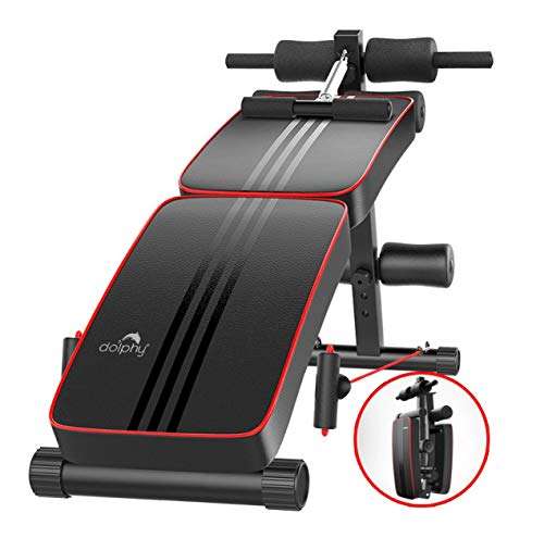 DOLPHY Decline Foldable Sit Up Bench for Abs Exercises Home Gym (Standard, Red and Black), 150 KG capacity weight 2