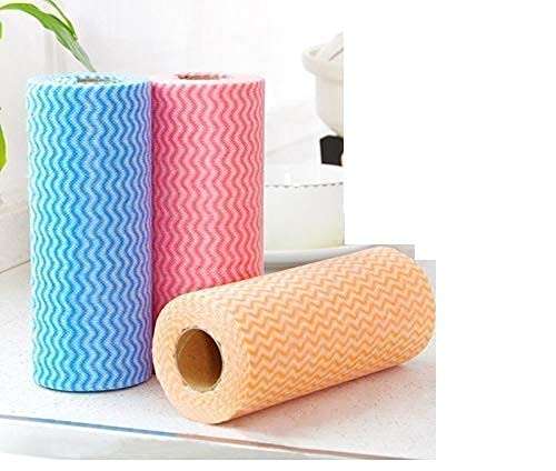 Morjhap Disposable Cleaning Towel Paper Towels Multipurpose Fabric Non-Woven Kitchen Disposable Cleaning Nonstick Wiping Rag House Cleaning Cloth Washcloth Towel (100) 5