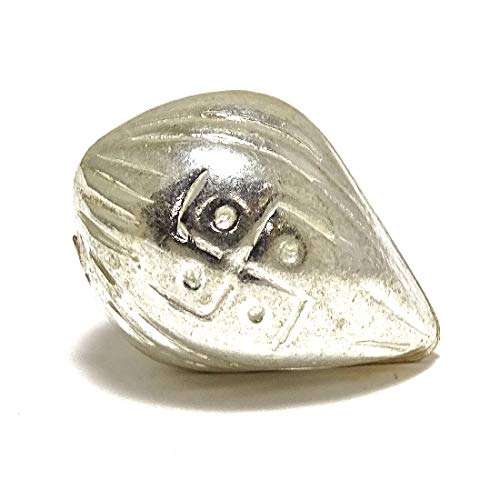 Sahiba Gems Pure Silver Chandi Nariyal for Puja (2.25 cm x 1.75 cm, Sliver) 2