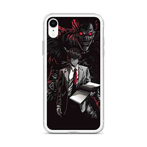Gryss Compatible with iPhone XR Case Death Note Light Kira Yagami Headshot Portait Japanese Mystery Manga Pure Clear Phone Cases Cover 4