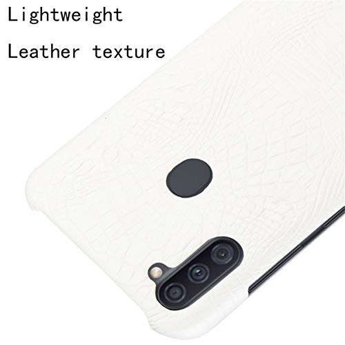Galaxy A11 Case, Gift_Source Premium Crocodile Pattern PU Leather Case Slim Fit Hard PC Back Cover Protective Cell Phone Cases for Samsung Galaxy A11 (US Version) 6.4 [White] 3
