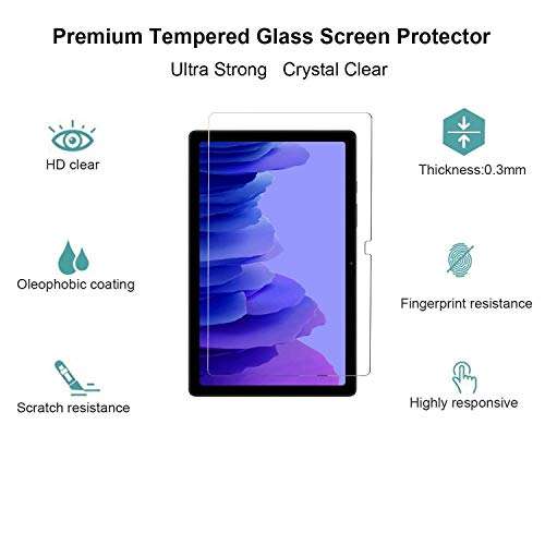 amazon basics Anti-Scratch & Smudge-Proof Premium Tempered Glass Screen Protector | Uncompromising Protection & Clarity | Samsung Tab A7 10.4 inch 2020 [SM-T500/T505/T507] 5