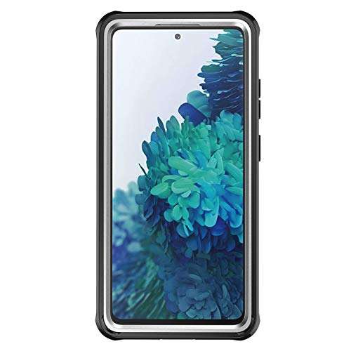 Phone case Waterproof Dustproof Shockproof Case Fit for Samsung Galaxy S20 Ultra Plus FE Clear Anti-Yellow Ultra Thin Phone Cases Glass Cover (Color : Black, Material : Samsung S20) 6