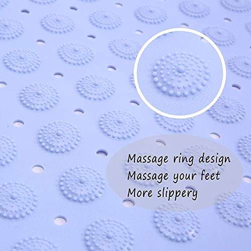 Akszone Silicone Anti-Slip Bathroom Floor Mat for Toilet, Kitchen, Bathroom Shower with Suction Cups (Light Blue, 100 X 40 cm) 5