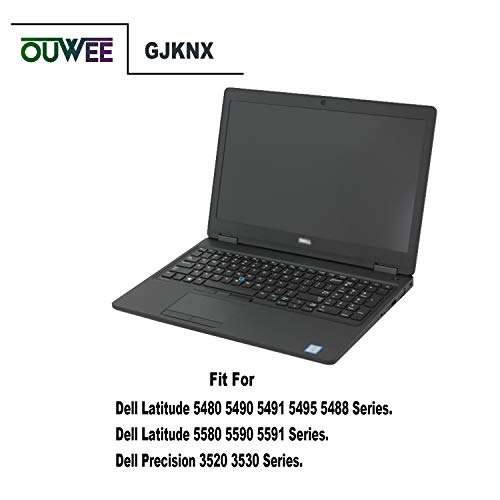 OUWEE GJKNX Laptop Battery Compatible with Dell Latitude 5480 5580 5490 5590 5491 5591 5495 5488 Precision 3520 3530 Series 93FTF 3DDDG 0GD1JP GD1JP DY9NT 0DY9NT 5YHR4 KCM82 0KCM82 7.6V 68Wh 8500mAh 4