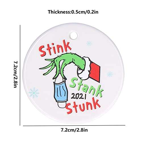 Round Printed Christmas Tree Pendant, Christmas Elements Pattern Decoration Universal Novel Tasteless Portable for Living Room Decoration for Home Decor(Type B) 5