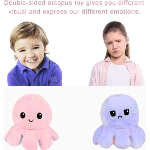 Storio Toy Octopus Plushie Reversible Soft Toys for Kids | Plush Soft Toys for Baby Boys and Girls| Best Gift | Octopus Soft Toy for Kids (Multicolor) 5