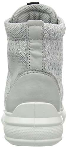 ECCO Women's Women's Soft 3 High Top Fashion Sneaker, Concrete/Concrete, 40 EU/9/9.5 M US 4