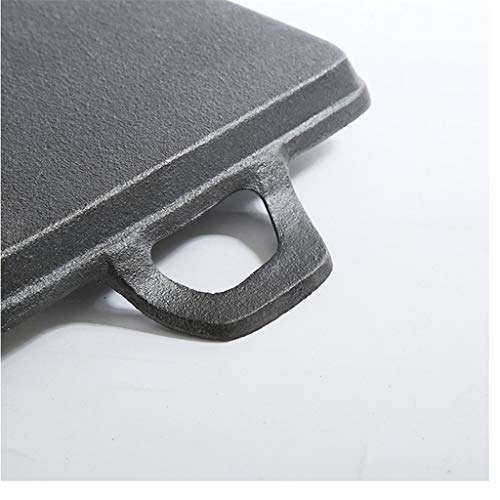 KGEZW 14 * 13.5cm Cast Iron Square Grill Plate with Double Ears Easy Access Steak Grill Pan Utensils for ki 6