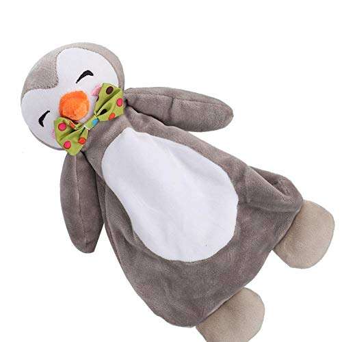 Baby Comfort Towel, Hand Puppet Pacify Plush Doll Toy Saliva Towel Blanket Sleeping Accompanying Doll for Infant Toddler Kids Children(36cm Penguin) 5