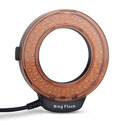 Oumij Ring Flash Light 7 Brightness Model Portable LED Ring Flash Battery Operated Fill Light with Color Filters Adapter Photography 3